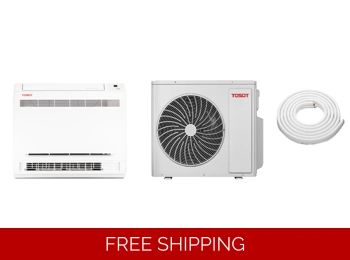 TOSOT 9K-Btu 23 SEER2 Floor-Console Mini Split H-Heat Pump (-22°F), WiFi, 15 EER/9.4 HSPF (R32)